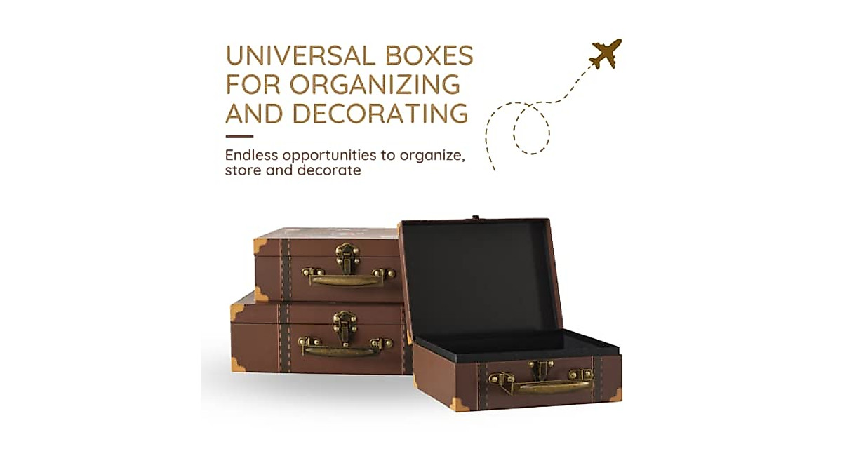 Shop Stylish Small Suitcase Boxes Set | Vintage Travel Decor