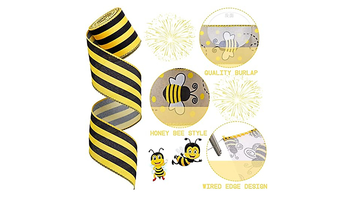 Bee Ribbon Set - 6 Rolls for Crafts & Party Decor