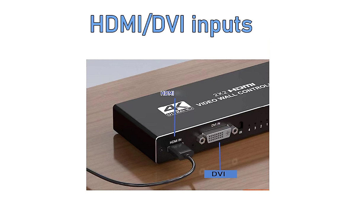 2024 Multi-Screen Splicing Display Matrix 4K 2x2 Video Wall Controller ...