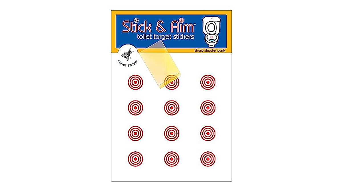 Bullseye Toilet Target Stickers for Better Aim & Clean Restrooms