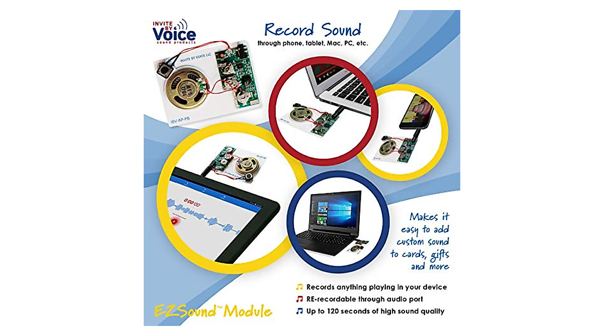 EZSound Module: Easy 120s Recordable Push Button Sound