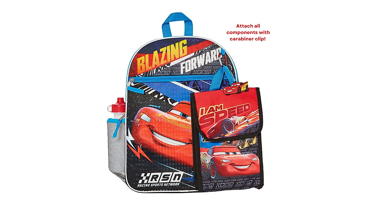 Disney Pixar Cars Backpack Set for Kids - 16 inch