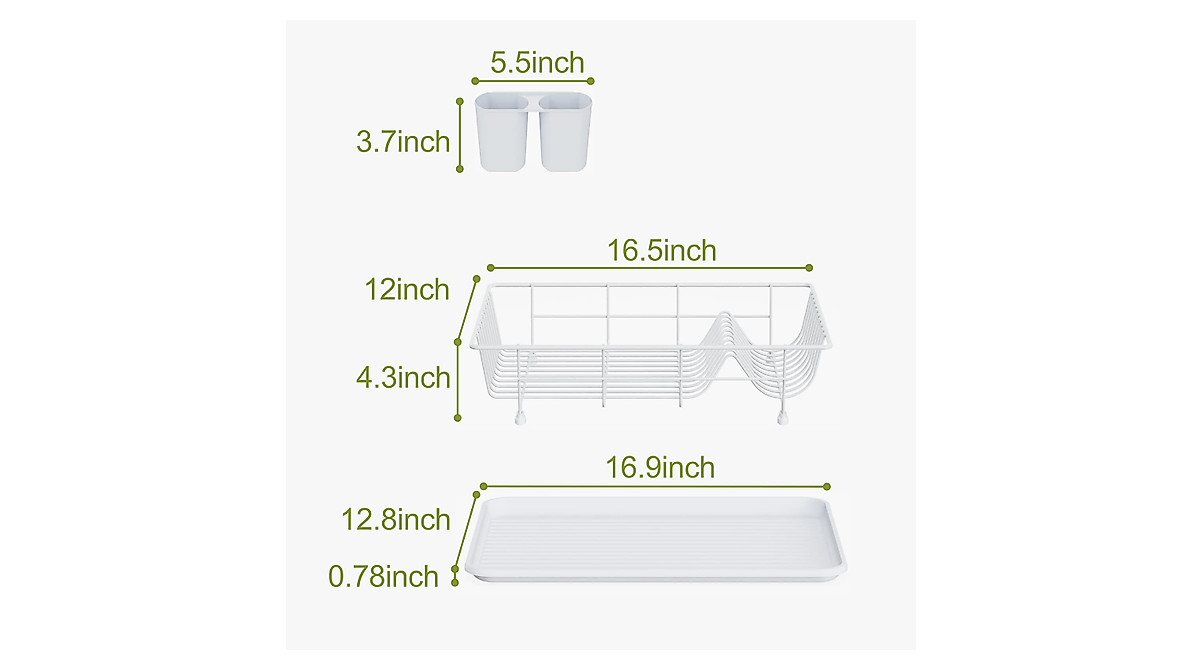 GSlife Snow White Dish Drying Rack - Compact & Stylish
