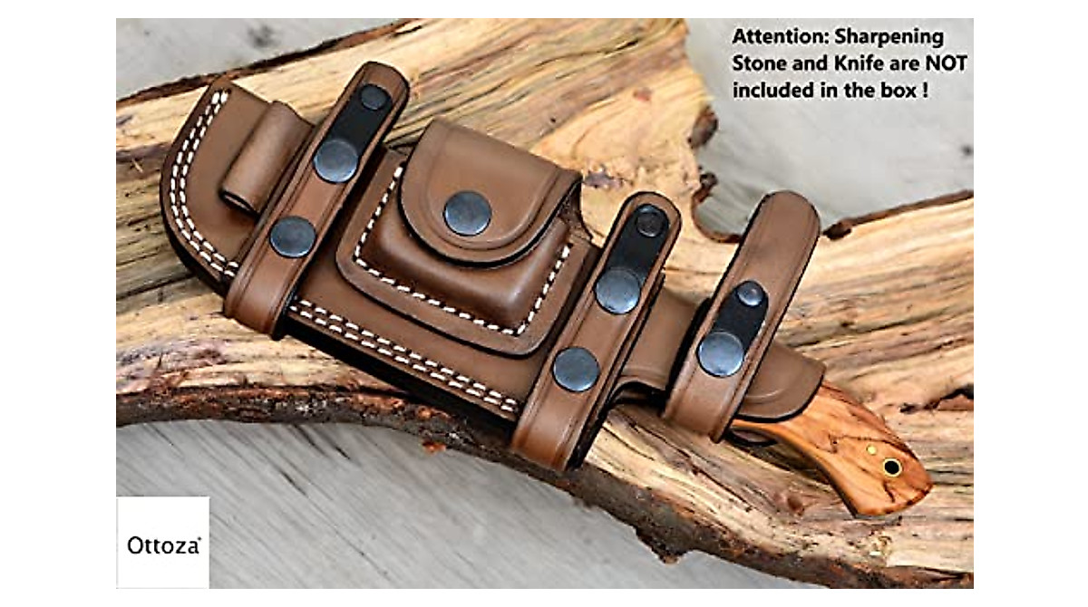 Ottoza Handmade Leather Knife Sheath for Right Hand Use
