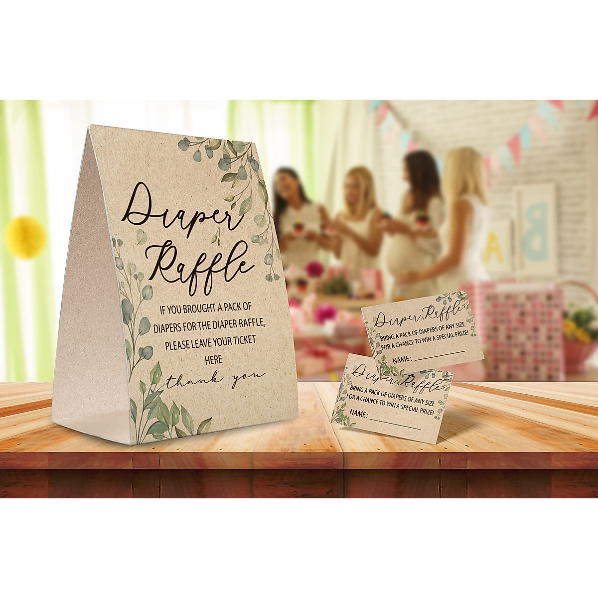 Kraft Paper Diaper Raffle Sign & Game Kit