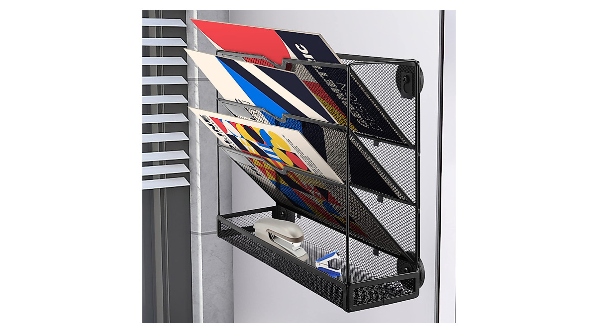 Paddsun 4-Tier Magnetic File Holder for Wall Office & Home