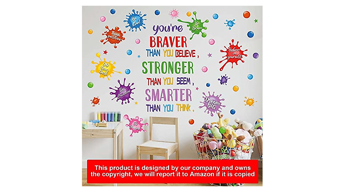 Colorful Inspirational Quotes Wall Decals for Kids