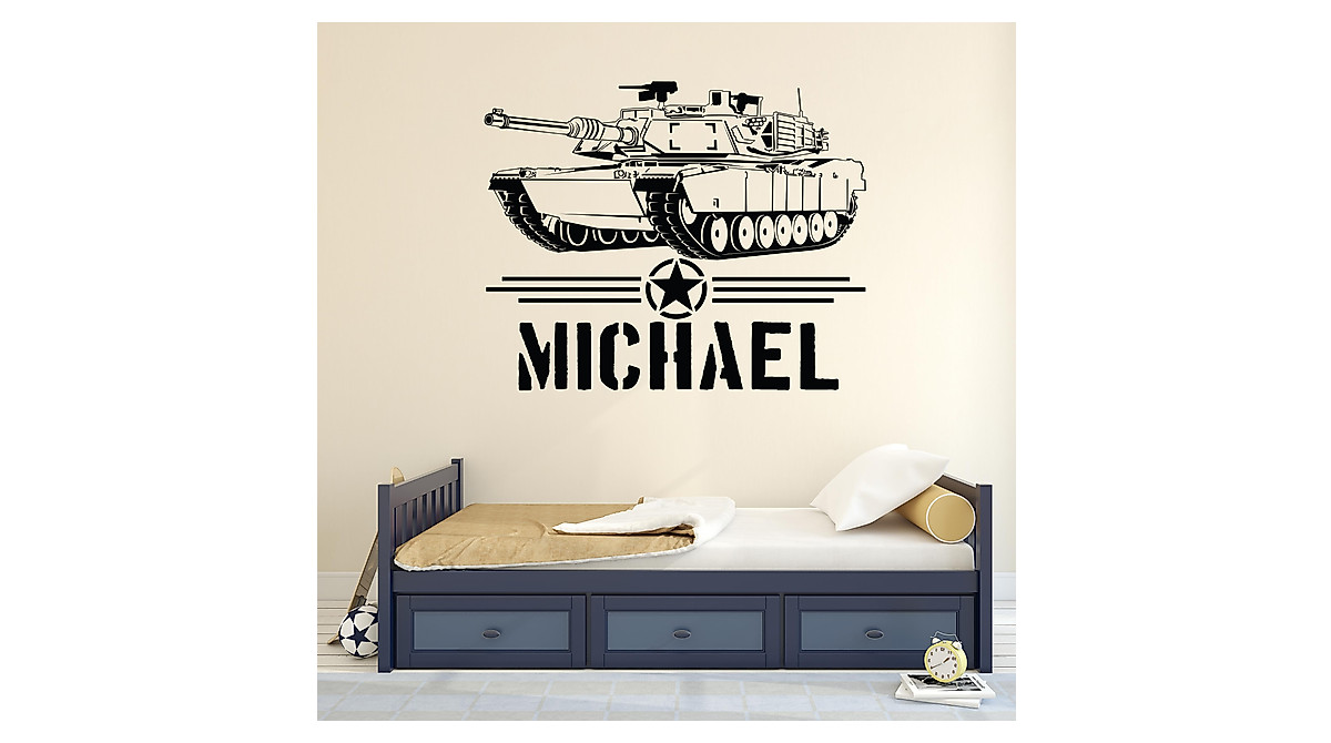 Custom M1A1 Abrams Tank Wall Sticker for Kids