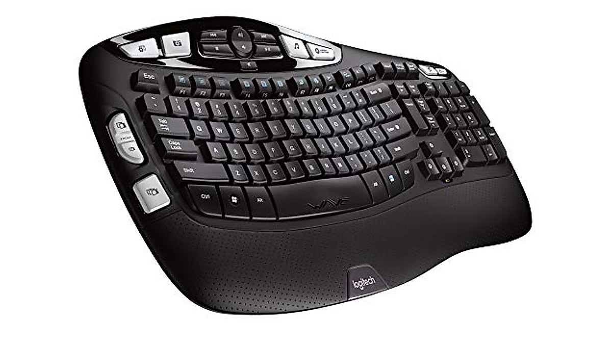 Logitech K350 Wave Ergonomic Wireless Keyboard for Comfort & Productivity