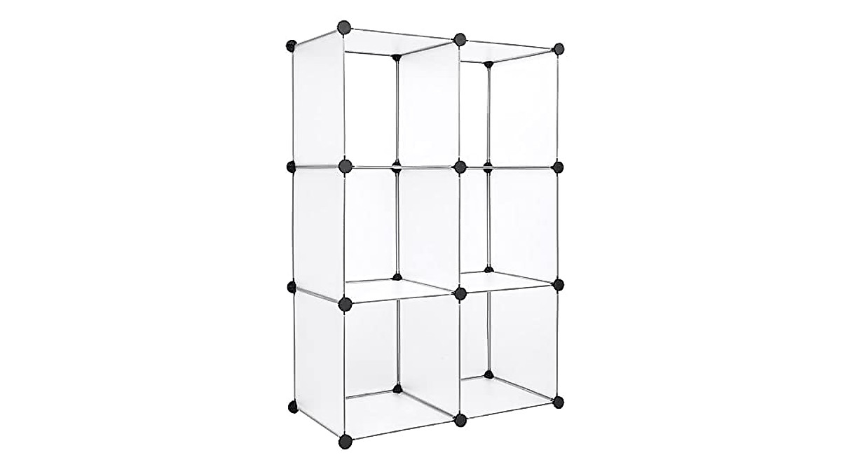 Modular Closet Storage System with 6-Cube Shelves and Shoe Rack
