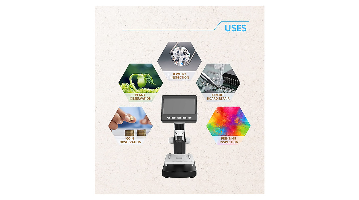 LCD Microscope: 50x-1000x Magnification & 4.3