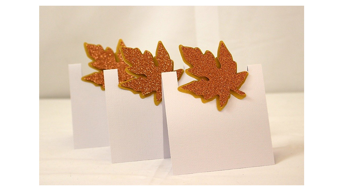 Copper Fall Leaf Place Cards - 12 pcs for Your Celebration