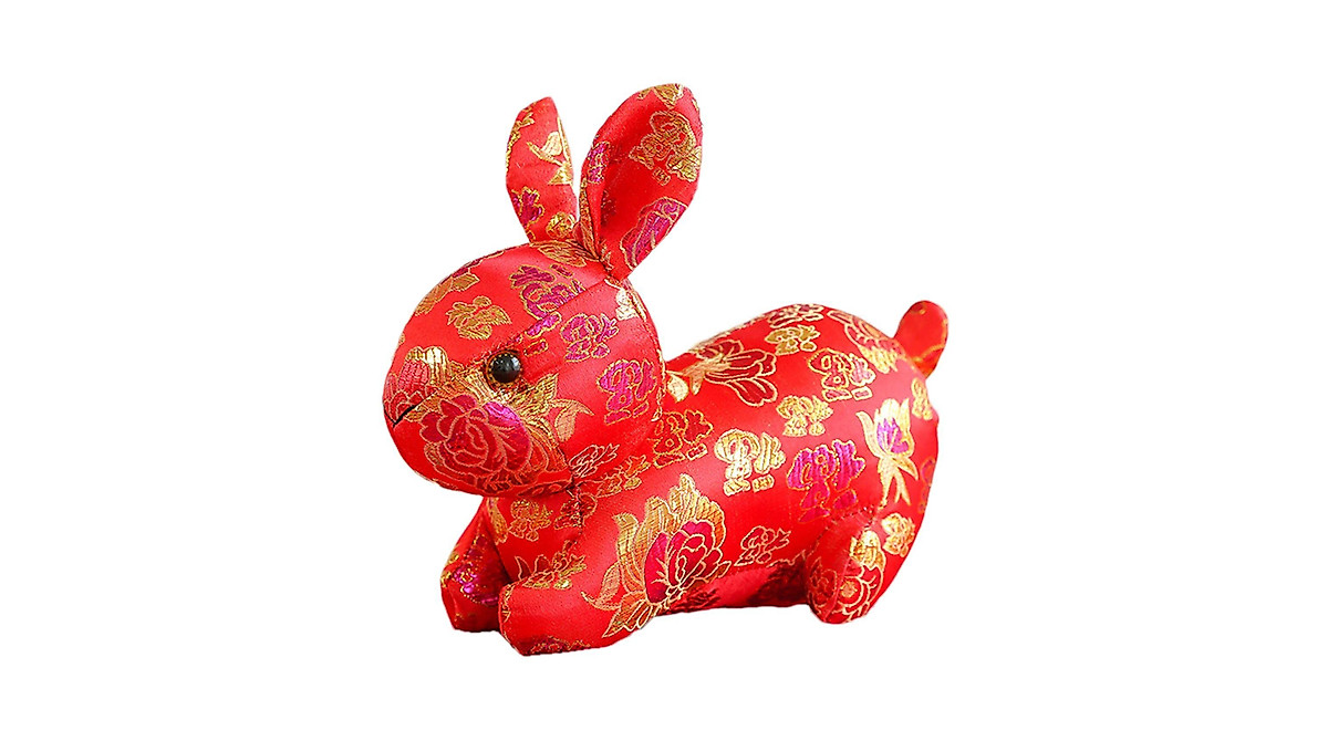 Littryee Chinese Rabbit Plush Doll - Lucky Year of the Rabbit Decor