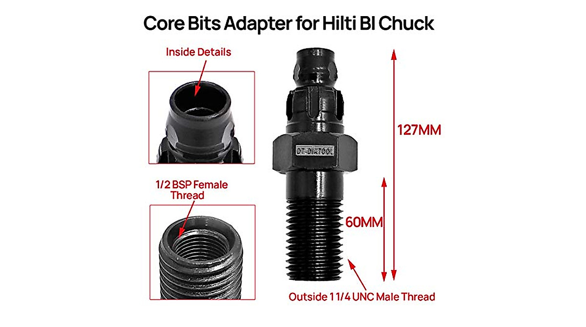 HILTI Diamant Kern Bohrer Adapter DD-BI Für HILTI BI Spannfutter DD100 DD110-W D