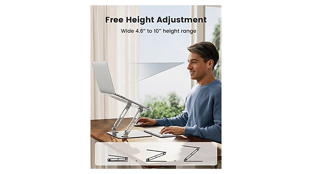 HUANUO Adjustable Laptop Stand - Ergonomic & Portable for 10-17