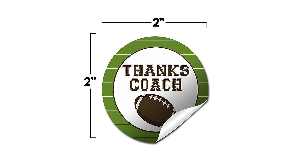 Stunning Football Coach Thank You Stickers - 40 Pack