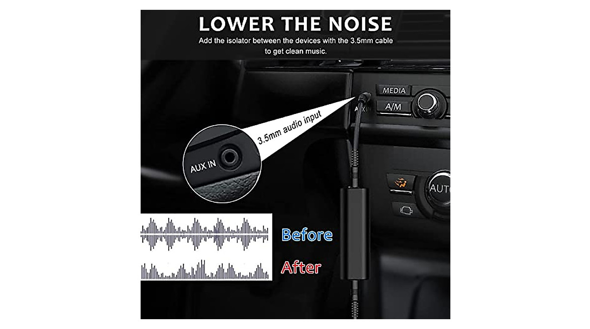 Ground Loop Noise Isolator 2 Pack for Car & Home Audio - KSRIDOTE