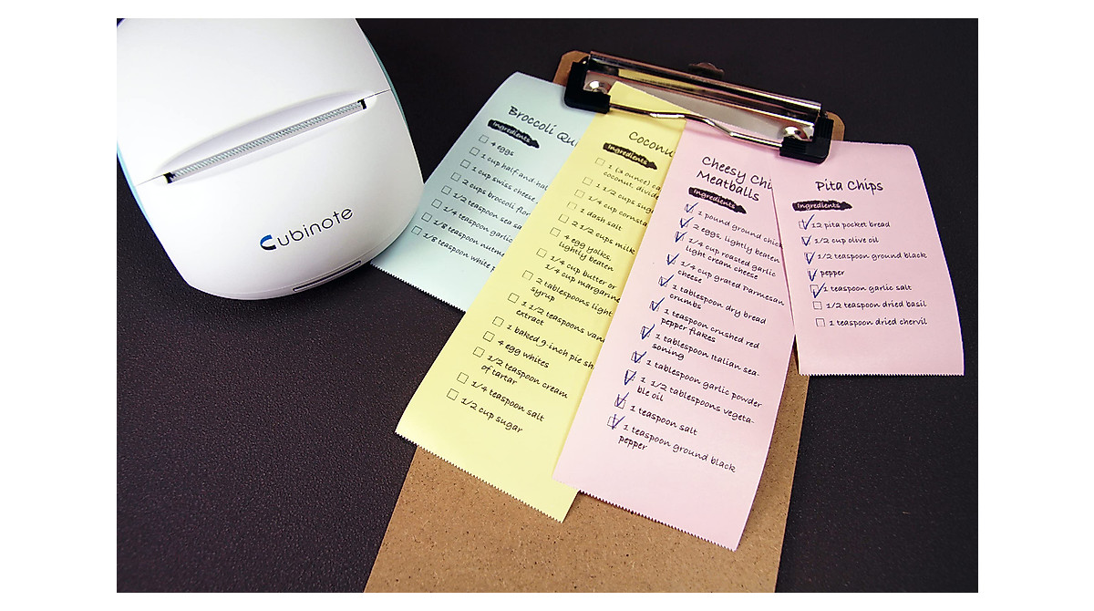 Cubinote Home Thermal Printer - No Ink Pocket Printer with Color Rolls