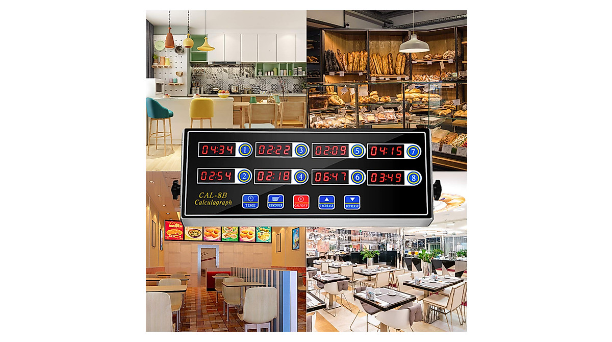 BIZOEPRO 8-Channel Commercial Kitchen Timer - Loud Alarm