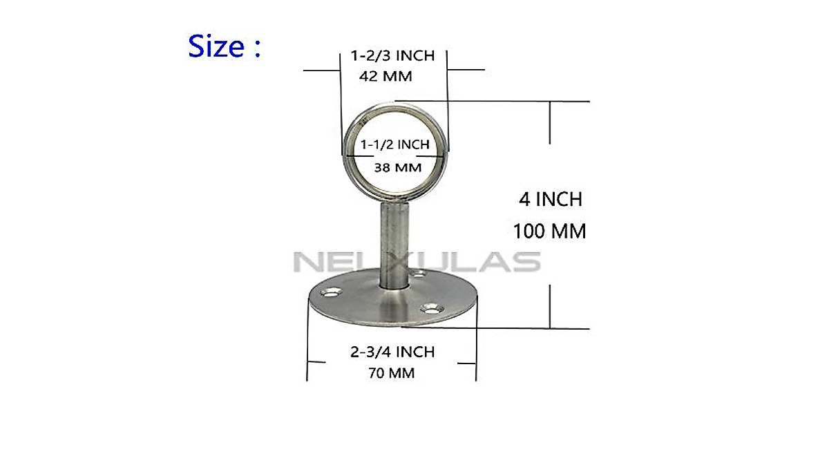 Stainless Steel Closet Rod Supports - Durable & Easy Install