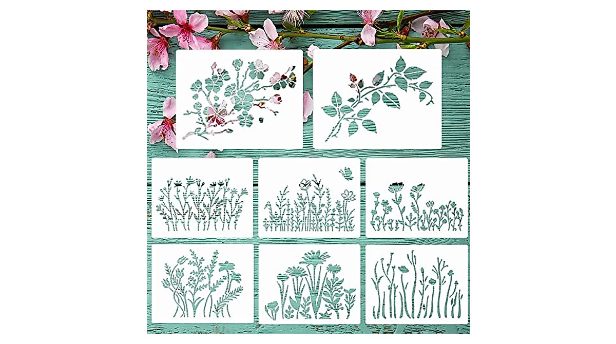Wild Flower Stencils for Painting | Reusable Floral Design Set