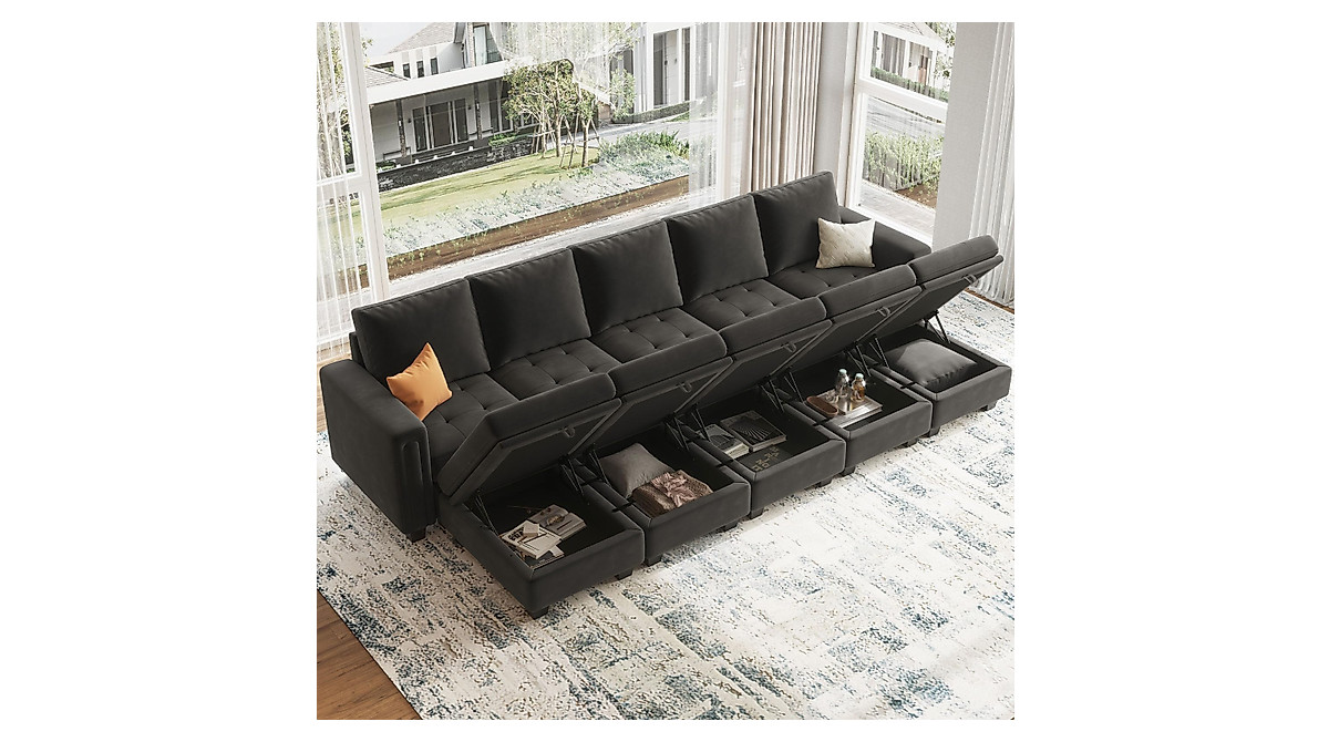 Belffin Velvet Modular Sectional Sofa Oversized 10-seat Sectional ...