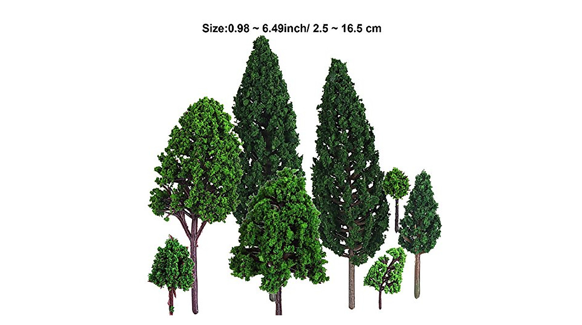 Miniature Tree Set - 22 Realistic Model Trees for Dioramas & Railroads