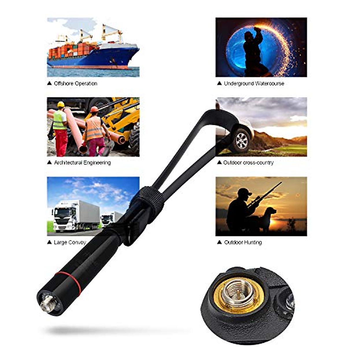 Buy HYS Antenna 15.6-Inch Whip Dual Band UV VHF/UHF 144/430hz Antennas BNC For Ico IC-V8 IC
