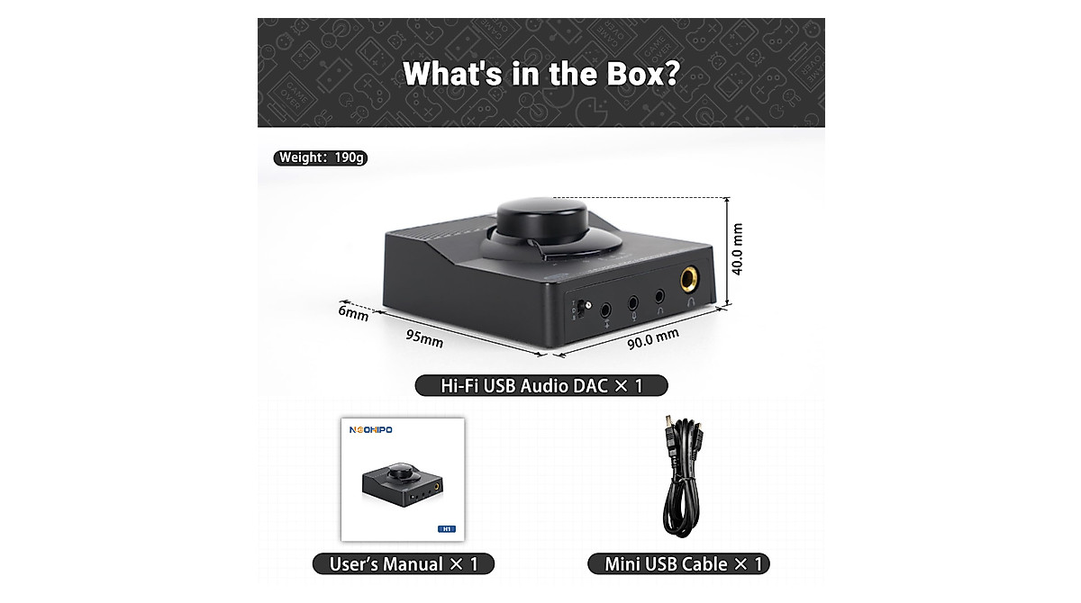 NEOHIPO H1 USB Gaming DAC Headphone Amplifier for PC & PS5