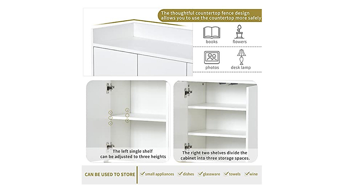 Merax Elegant White Sideboard - Stylish Storage Solution