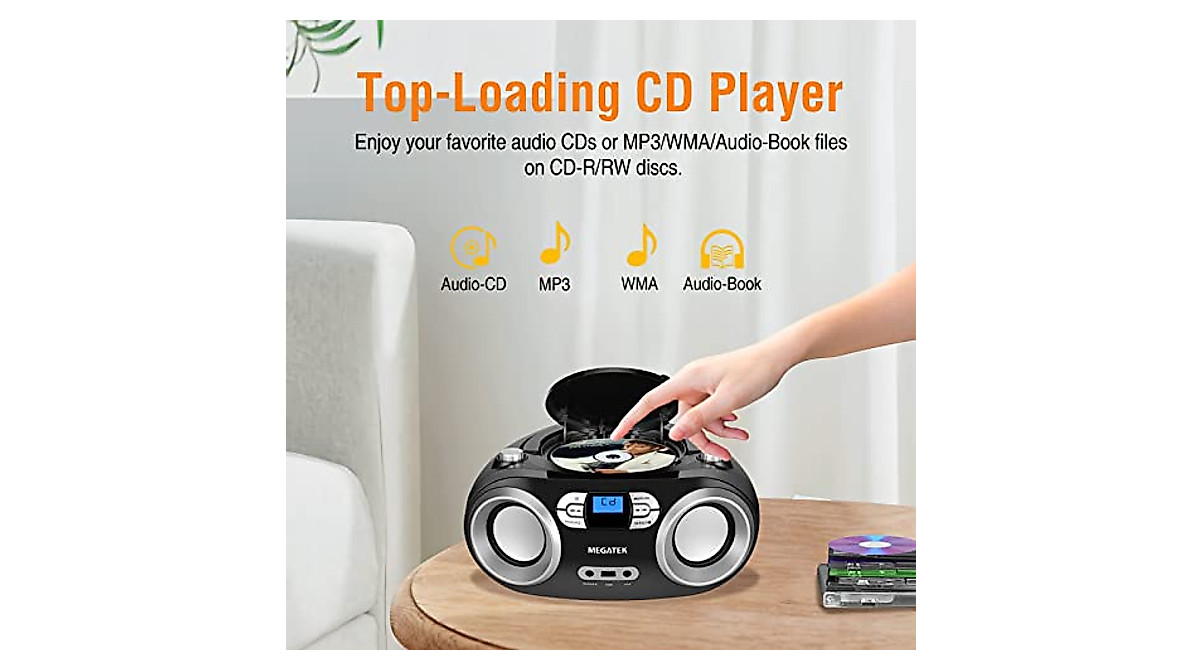 MEGATEK Portable CD Player Bluetooth Boombox - Versatile Audio System