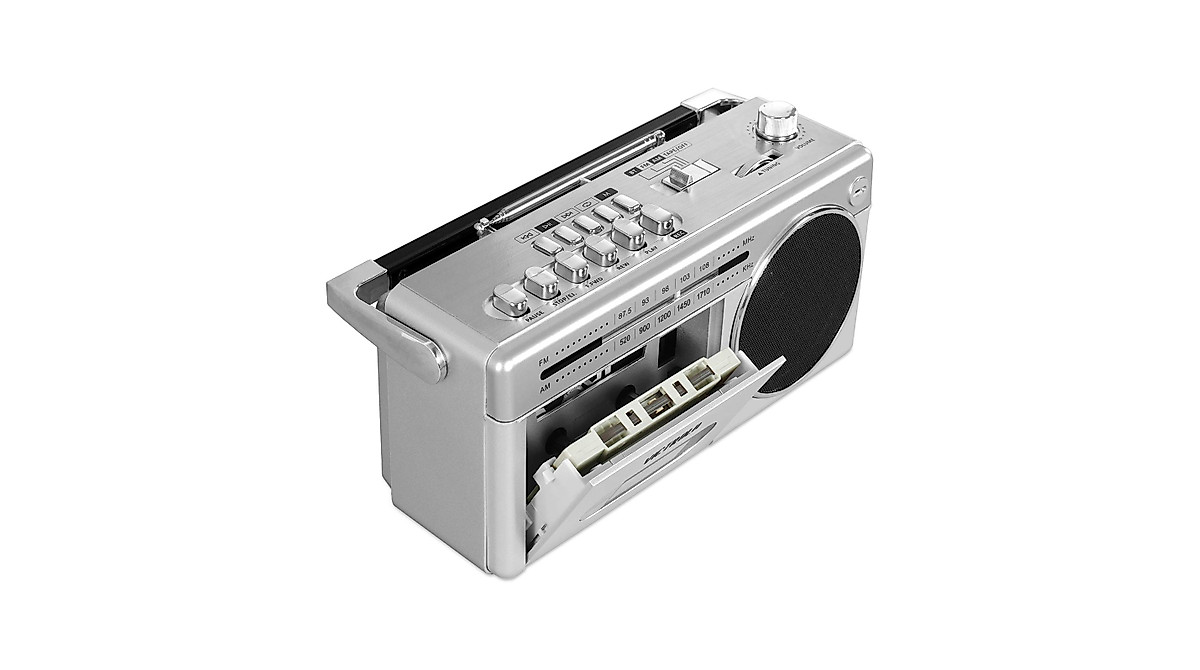 Victrola Mini Bluetooth Boombox with Cassette Player & FM Radio