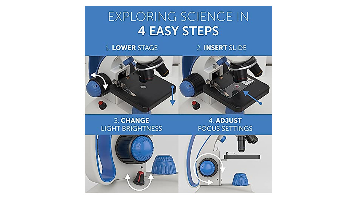 Explore Micro Worlds: Old Ted 40x-1000x Microscope Kit