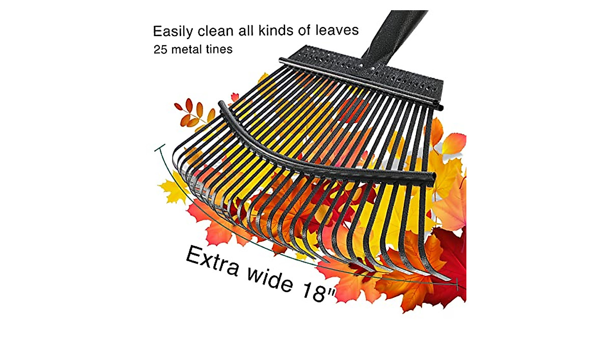 Garden Leaf Rake - Heavy Duty 18