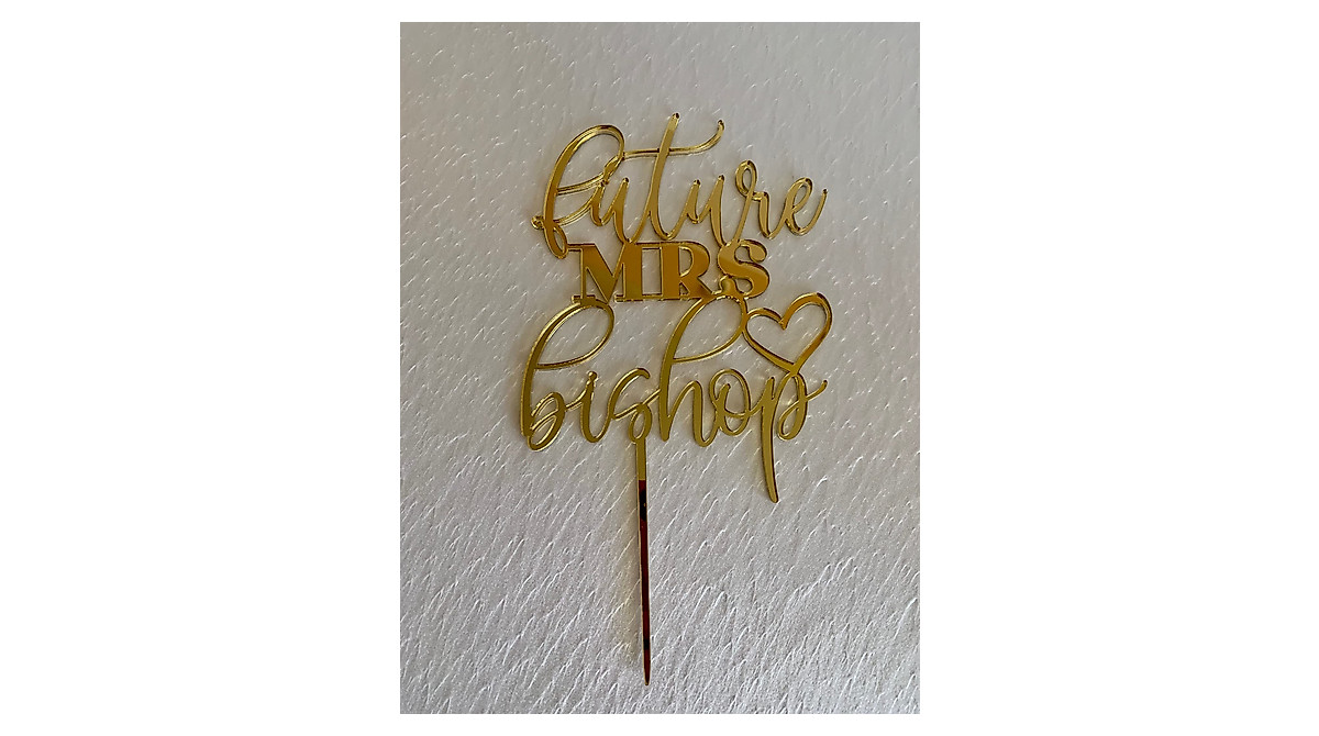 Personalized Future Mrs Cake Topper for Bridal & Wedding Decor