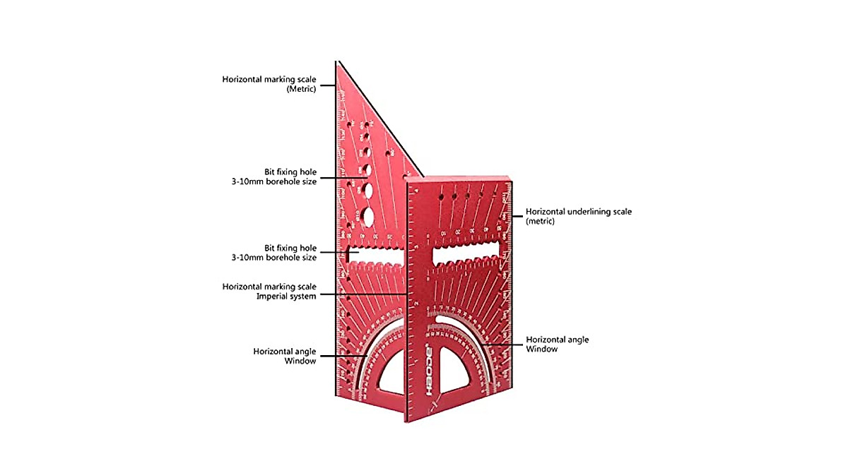 Professional Mitre Ruler with Clear Scale Angle/Drilling Locator Mitre ...