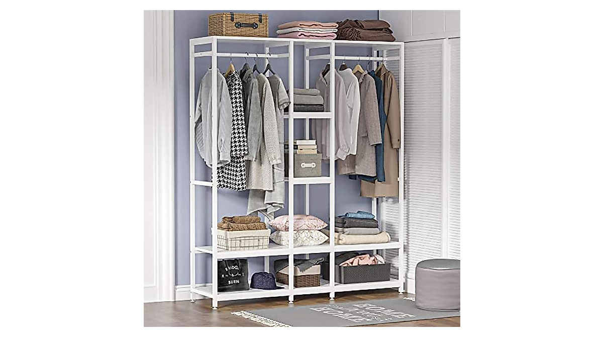 Tribesigns Heavy Duty Closet Organizer - Large, Freestanding Wardrobe