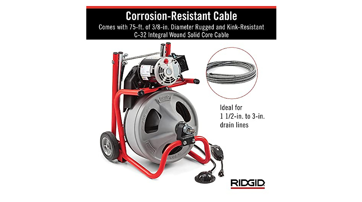 RIDGID K-400 Drain Cleaning Machine Kit | Professional Grade 120V Tool
