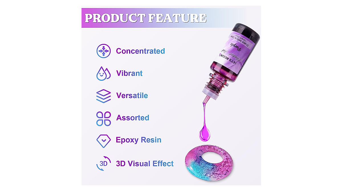 Vibrant LET'S RESIN 48pcs Alcohol Ink Set for Art
