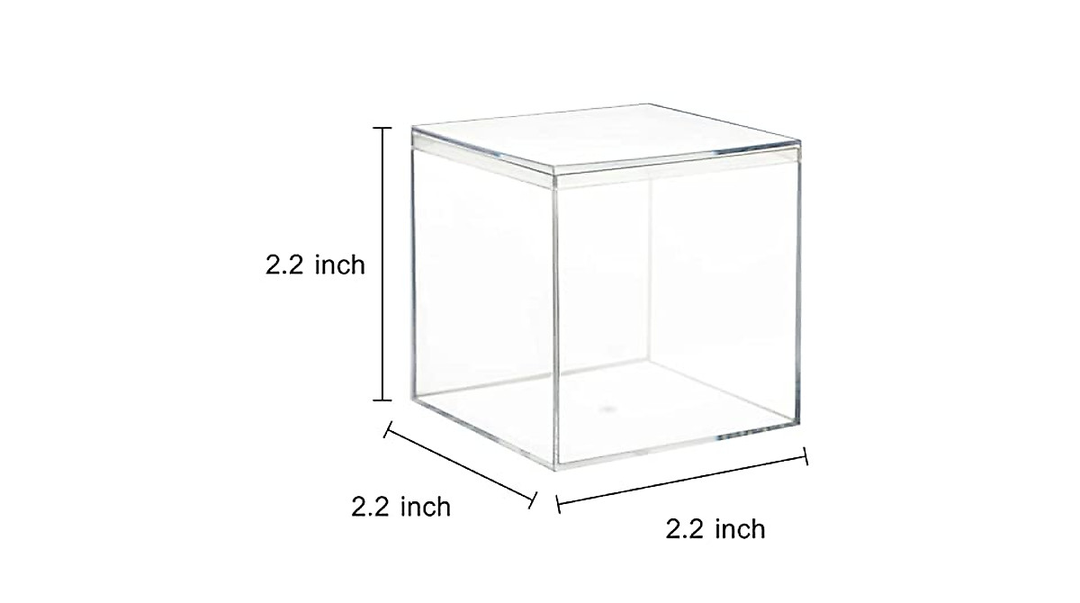 RSYJ Clear Acrylic Cube Storage Boxes – 4 Pack, 2.2