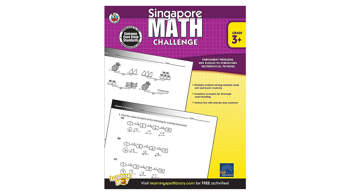Singapore Math Challenge Grade 3 Workbook | Build Core Math Skills