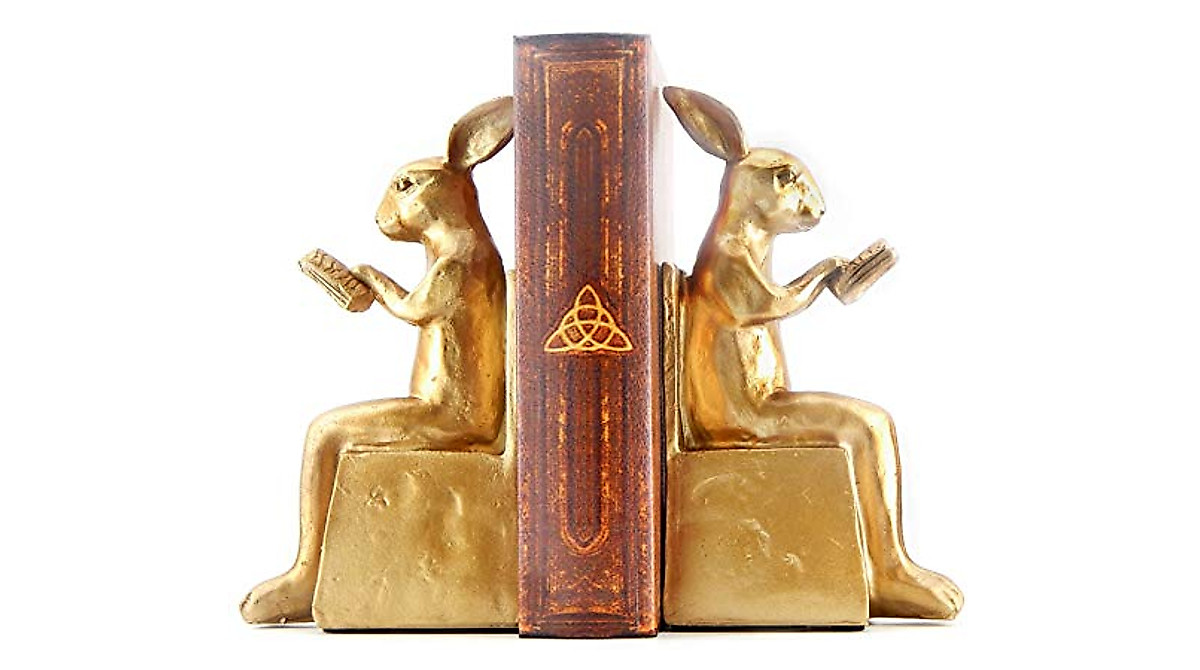 Bellaa Rabbit Bookends - 7 Inch Decorative Bunnies