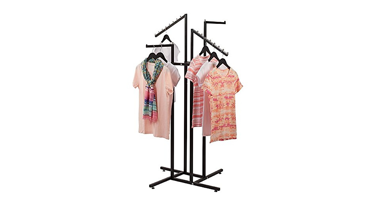 SSWBasics Four Way Clothing Rack - Versatile Retail Display