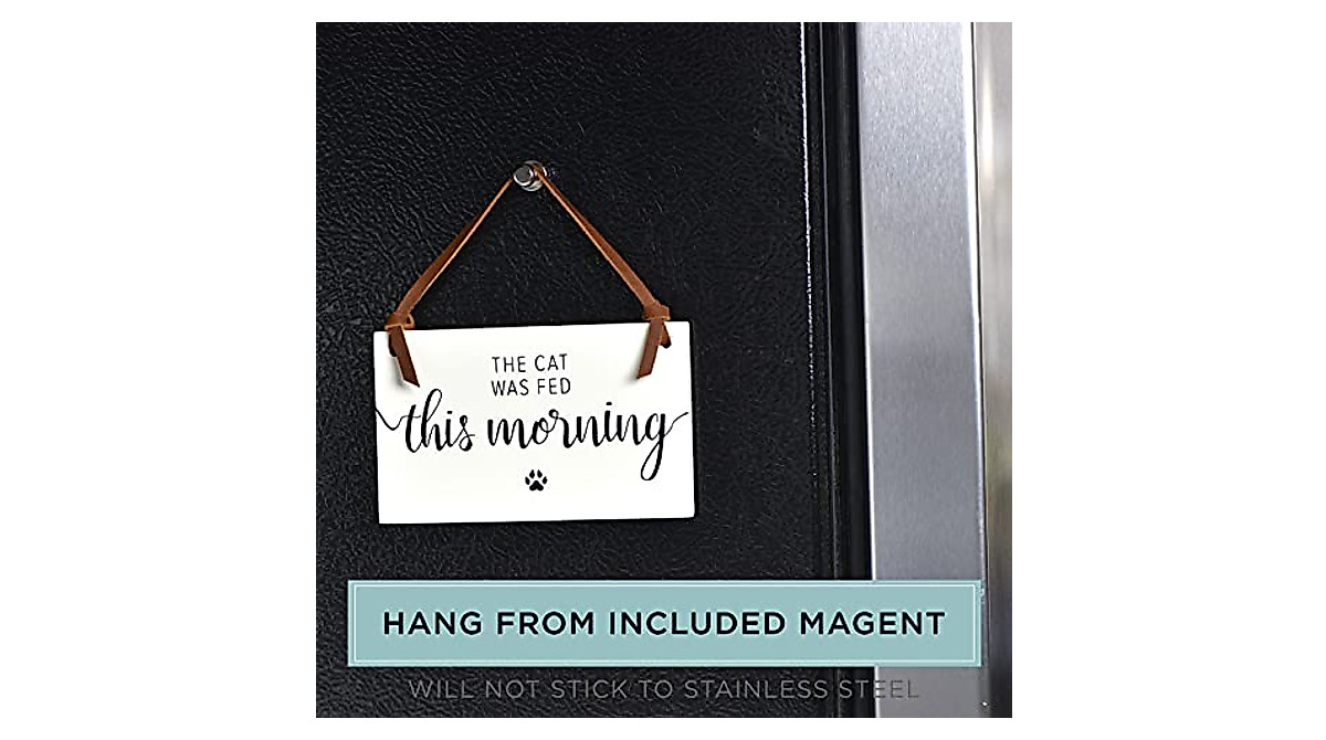 PYROH Cat Feed Reminder Sign - Stylish & Easy to Use