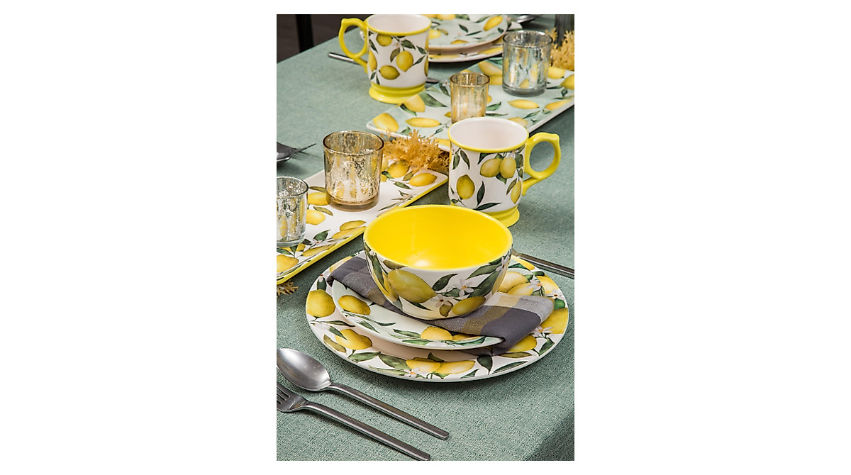 Bico Lemon Dreams Ceramic Mugs, Set Of 4, For Coffee, Tea, Drinks, Microwave - View #2