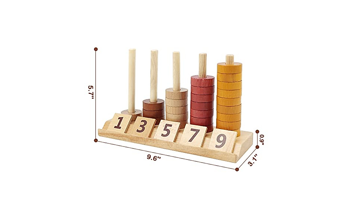 Montessori Wooden Math Blocks for Toddlers - Early Learning Toys