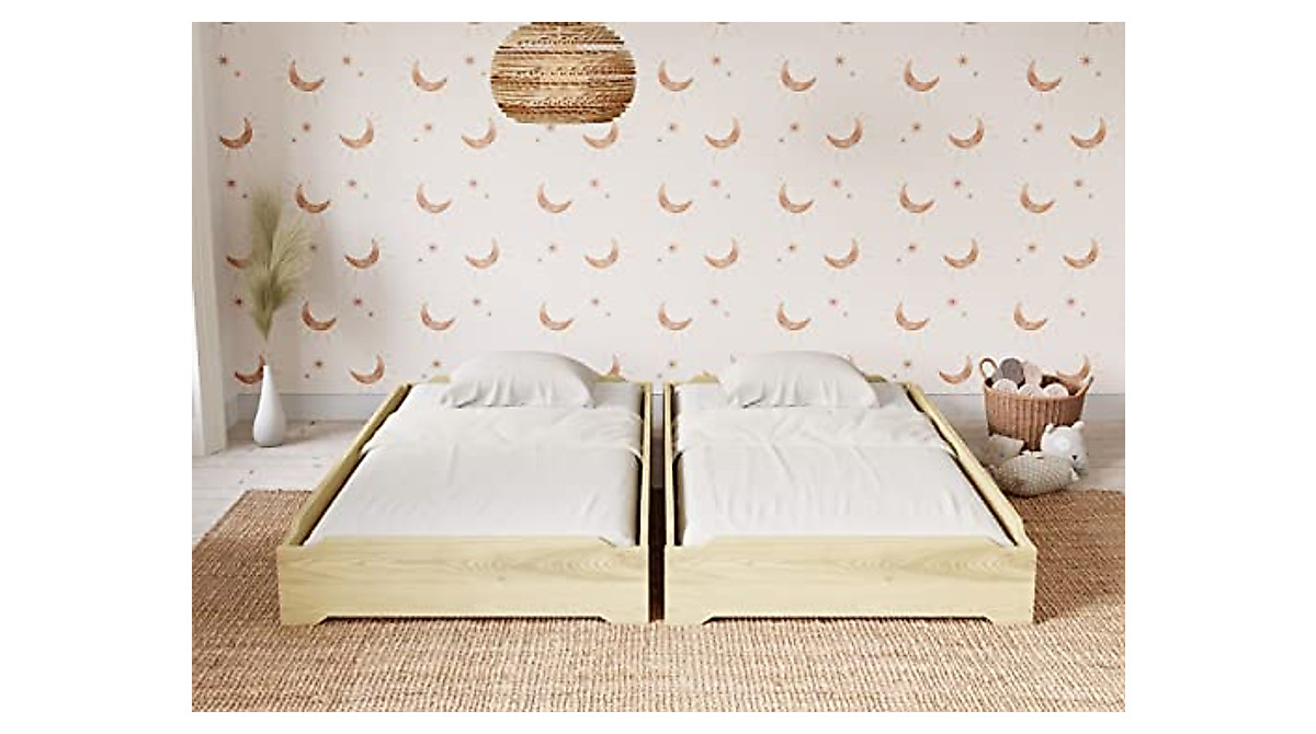 Stackable Twin Beds - Unfinished Solid Pine Frame
