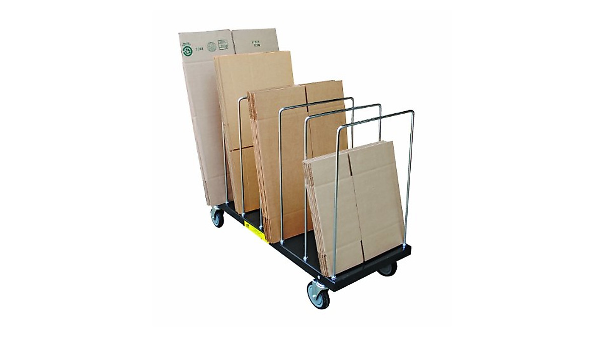 Vestil Portable Steel Carton Cart w/ Dividers - 400 Lb Cap