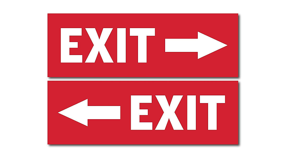 Durable Vinyl Exit Sign Sticker for Indoor & Outdoor Use