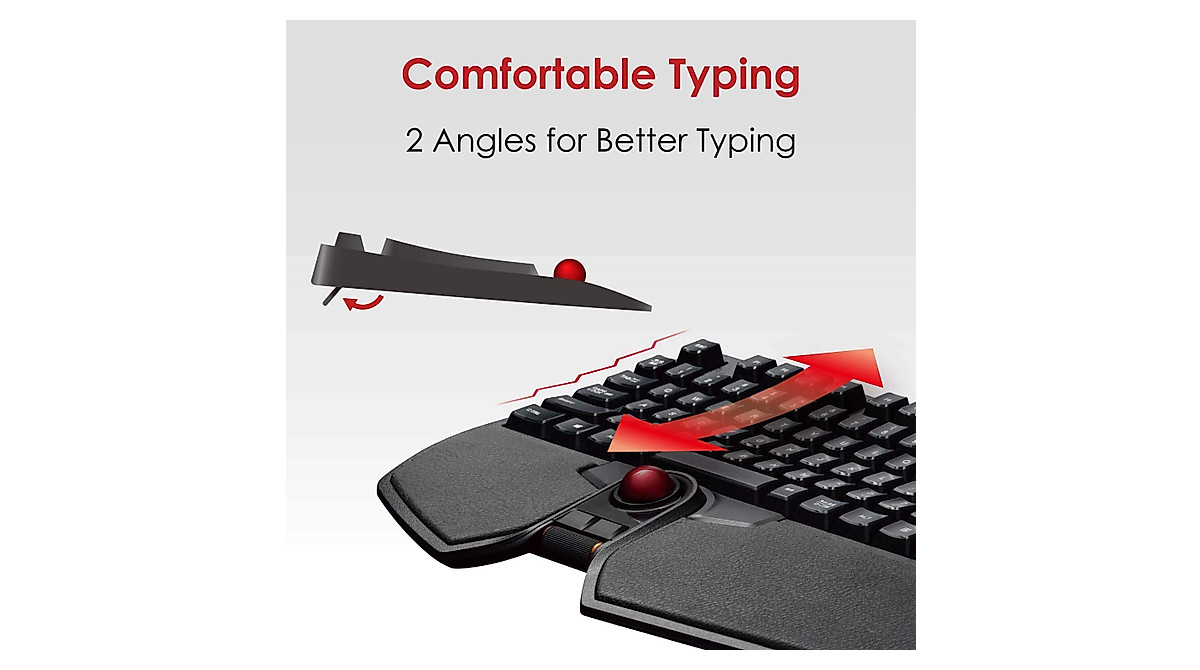 ELECOM Ergonomic Keyboard: Built-in Trackball & Scroll Wheel